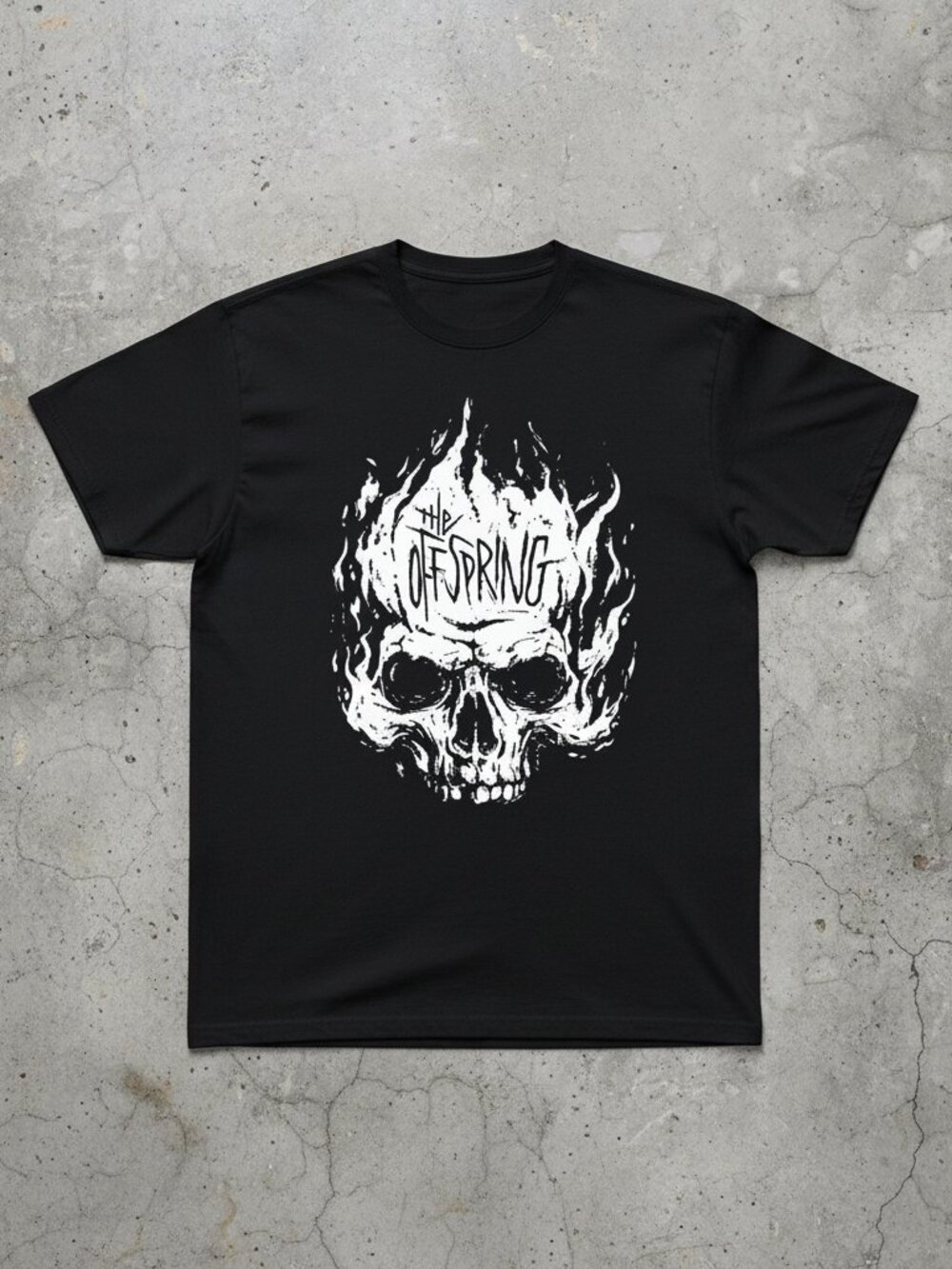 The Offspring Skull Logo Graphic Tee Punk Rock Band Shirt